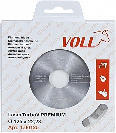 Упаковка алмазного диска Voll LaserTurboV Premium 125 мм